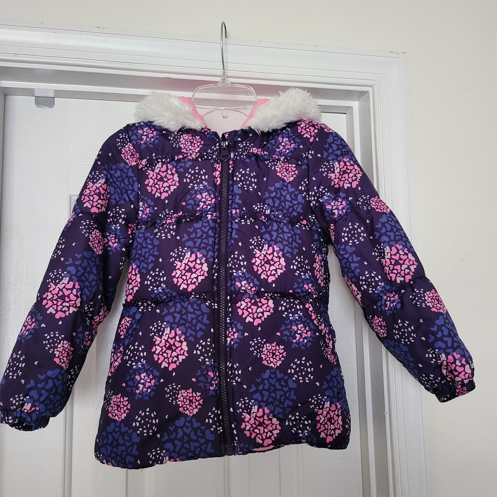 London Fog Kids Purple and Pink Puffer Jacket